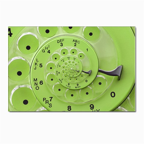 Retro Vintage Green Rotary Dial Spiral Droste Postcard 4 x 6  (Pkg of 10) from ArtsNow.com Front