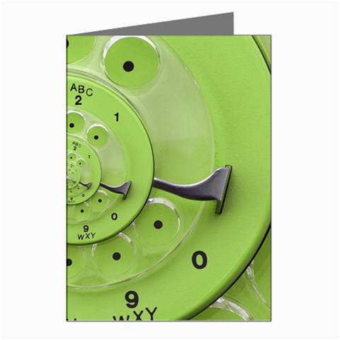 Retro Vintage Green Rotary Dial Spiral Droste Greeting Cards (Pkg of 8) from ArtsNow.com Left