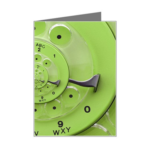 Retro Vintage Green Rotary Dial Spiral Droste Mini Greeting Card from ArtsNow.com Left