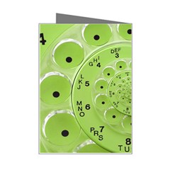 Retro Vintage Green Rotary Dial Spiral Droste Mini Greeting Card from ArtsNow.com Right