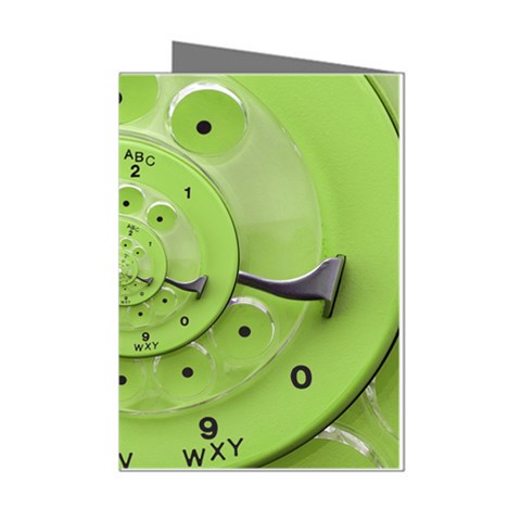 Retro Vintage Green Rotary Dial Spiral Droste Mini Greeting Cards (Pkg of 8) from ArtsNow.com Left