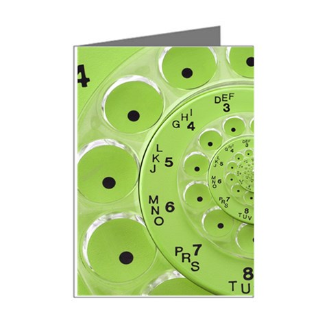 Retro Vintage Green Rotary Dial Spiral Droste Mini Greeting Cards (Pkg of 8) from ArtsNow.com Right