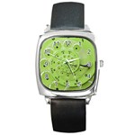 Retro Vintage Green Rotary Dial Spiral Droste Square Metal Watch