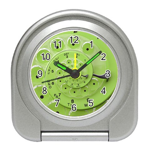 Retro Vintage Green Rotary Dial Spiral Droste Travel Alarm Clock from ArtsNow.com Front