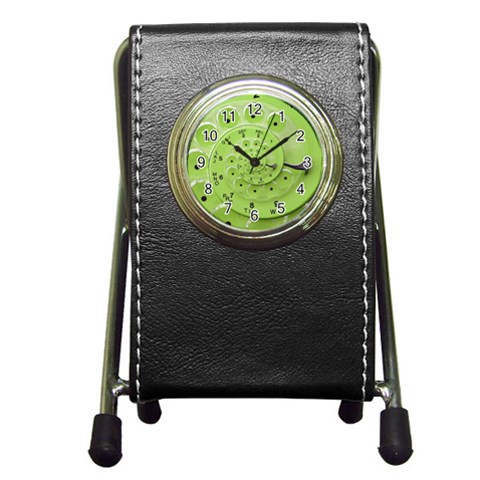 Retro Vintage Green Rotary Dial Spiral Droste Pen Holder Desk Clock from ArtsNow.com Front