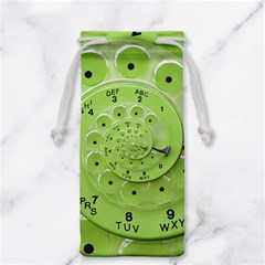 Retro Vintage Green Rotary Dial Spiral Droste Jewelry Bag from ArtsNow.com Front