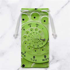 Retro Vintage Green Rotary Dial Spiral Droste Jewelry Bag from ArtsNow.com Back