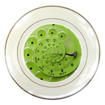 Retro Vintage Green Rotary Dial Spiral Droste Porcelain Plate