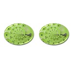 Retro Vintage Green Rotary Dial Spiral Droste Cufflinks (Oval)