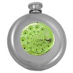 Retro Vintage Green Rotary Dial Spiral Droste Hip Flask (5 oz)