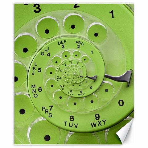 Retro Vintage Green Rotary Dial Spiral Droste Canvas 8  x 10  from ArtsNow.com 8.15 x9.66  Canvas - 1