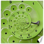 Retro Vintage Green Rotary Dial Spiral Droste Canvas 12  x 12 