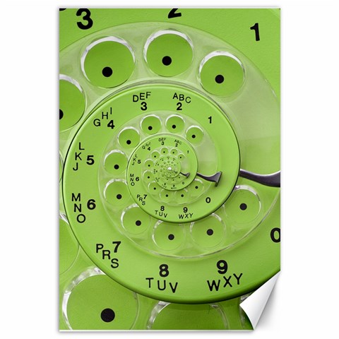 Retro Vintage Green Rotary Dial Spiral Droste Canvas 12  x 18  from ArtsNow.com 11.88 x17.36  Canvas - 1