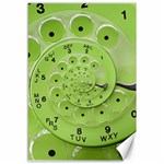 Retro Vintage Green Rotary Dial Spiral Droste Canvas 12  x 18 