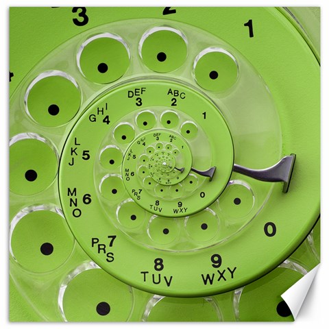 Retro Vintage Green Rotary Dial Spiral Droste Canvas 16  x 16  from ArtsNow.com 15.2 x15.41  Canvas - 1