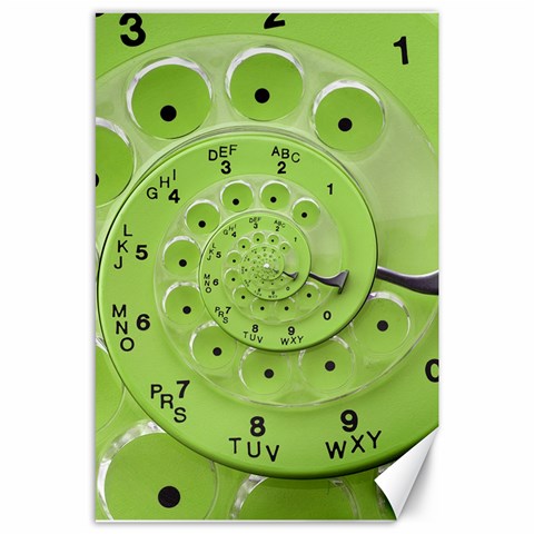 Retro Vintage Green Rotary Dial Spiral Droste Canvas 24  x 36  from ArtsNow.com 23.35 x34.74  Canvas - 1