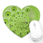 Retro Vintage Green Rotary Dial Spiral Droste Heart Mousepad