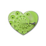 Retro Vintage Green Rotary Dial Spiral Droste Rubber Coaster (Heart)