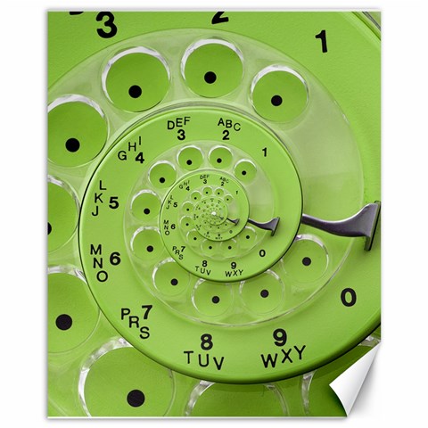 Retro Vintage Green Rotary Dial Spiral Droste Canvas 11  x 14  from ArtsNow.com 10.95 x13.48  Canvas - 1