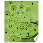 Retro Vintage Green Rotary Dial Spiral Droste Canvas 11  x 14 