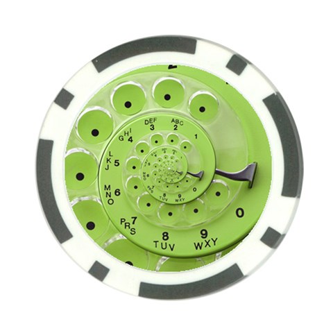 Retro Vintage Green Rotary Dial Spiral Droste Poker Chip Card Guard from ArtsNow.com Front