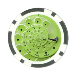 Retro Vintage Green Rotary Dial Spiral Droste Poker Chip Card Guard from ArtsNow.com Front