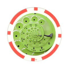 Retro Vintage Green Rotary Dial Spiral Droste Poker Chip Card Guard from ArtsNow.com Front