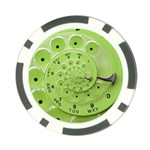 Retro Vintage Green Rotary Dial Spiral Droste Poker Chip Card Guard