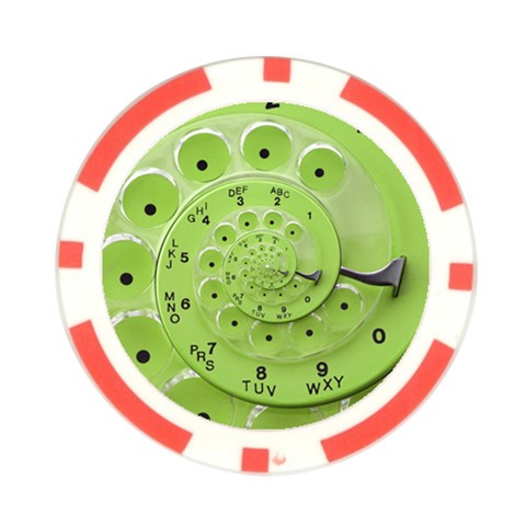 Retro Vintage Green Rotary Dial Spiral Droste Poker Chip Card Guard from ArtsNow.com Back