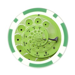 Retro Vintage Green Rotary Dial Spiral Droste Poker Chip Card Guard from ArtsNow.com Back