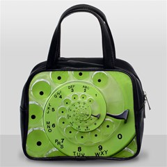 Retro Vintage Green Rotary Dial Spiral Droste Classic Handbag (Two Sides) from ArtsNow.com Front