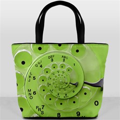 Retro Vintage Green Rotary Dial Spiral Droste Bucket Bag from ArtsNow.com Front