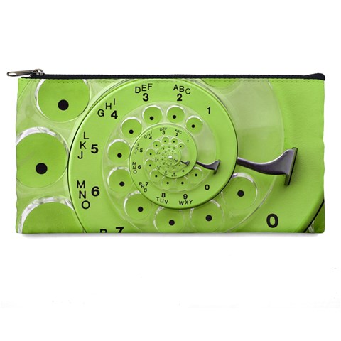 Retro Vintage Green Rotary Dial Spiral Droste Pencil Case from ArtsNow.com Front