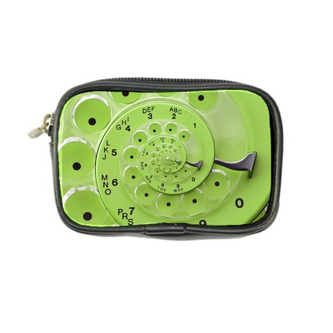 Retro Vintage Green Rotary Dial Spiral Droste Coin Purse from ArtsNow.com Front