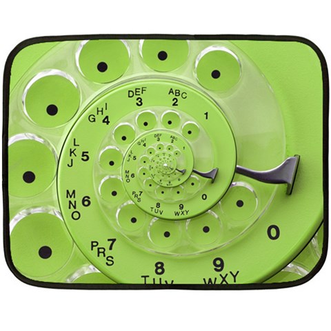 Retro Vintage Green Rotary Dial Spiral Droste Double Sided Fleece Blanket (Mini) from ArtsNow.com 35 x27  Blanket Front