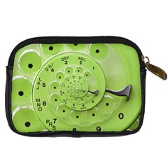 Retro Vintage Green Rotary Dial Spiral Droste Digital Camera Leather Case from ArtsNow.com Back