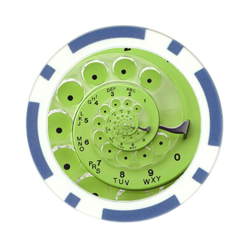 Retro Vintage Green Rotary Dial Spiral Droste Poker Chip Card Guard (10 pack) from ArtsNow.com Front