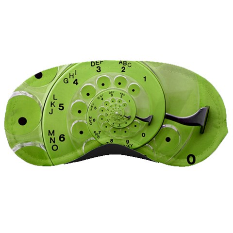 Retro Vintage Green Rotary Dial Spiral Droste Sleeping Mask from ArtsNow.com Front