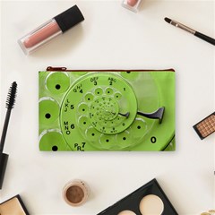 Retro Vintage Green Rotary Dial Spiral Droste Cosmetic Bag (Small) from ArtsNow.com Front