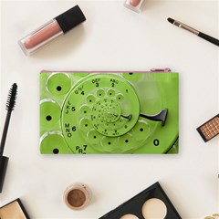 Retro Vintage Green Rotary Dial Spiral Droste Cosmetic Bag (Small) from ArtsNow.com Back