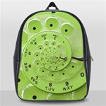 Retro Vintage Green Rotary Dial Spiral Droste School Bag (Large)