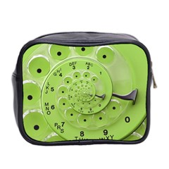 Retro Vintage Green Rotary Dial Spiral Droste Mini Toiletries Bag (Two Sides) from ArtsNow.com Back