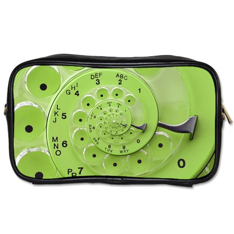 Retro Vintage Green Rotary Dial Spiral Droste Toiletries Bag (Two Sides) from ArtsNow.com Front