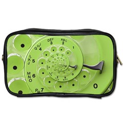 Retro Vintage Green Rotary Dial Spiral Droste Toiletries Bag (Two Sides) from ArtsNow.com Front