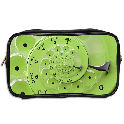 Retro Vintage Green Rotary Dial Spiral Droste Toiletries Bag (Two Sides) from ArtsNow.com Back