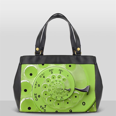 Retro Vintage Green Rotary Dial Spiral Droste Oversize Office Handbag from ArtsNow.com Front