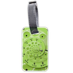 Retro Vintage Green Rotary Dial Spiral Droste Luggage Tag (two sides) from ArtsNow.com Front