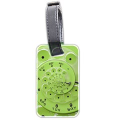 Retro Vintage Green Rotary Dial Spiral Droste Luggage Tag (two sides) from ArtsNow.com Back