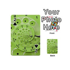 Retro Vintage Green Rotary Dial Spiral Droste Playing Cards 54 (Mini) from ArtsNow.com Front - Spade2