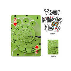 Retro Vintage Green Rotary Dial Spiral Droste Playing Cards 54 (Mini) from ArtsNow.com Front - Heart2